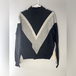 Black high neck sweater with gray/white detail (XS- Old Navy)